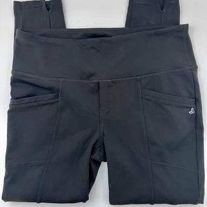 PrAna Women's Black Athletic Stretch Leggings Size L Excellent Condition